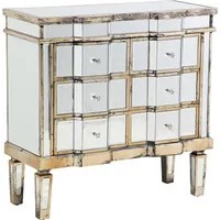 Madia credenza a Specchio dorato 6 Cassetti Chic Design Francese soggiorno