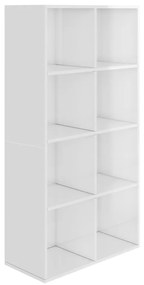 Libreria/credenza bianco lucido 66x30x130 cm in truciolato