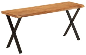 Panca Con Bordi Vivi 105 Cm İn Legno Massello Di Acacia /