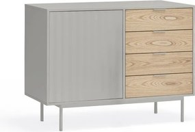 Cassettiera bassa grigia effetto rovere 108x80 cm Sierra - Teulat