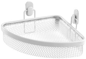 Mensola bagno angolare bianco in acciaio con 1 ripiano – Taki