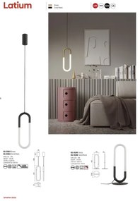 Redo 01-3183 - Lampadario LED a sospensione con filo LATIUM LED/9W/230V ottone