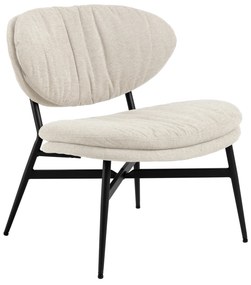 SOPHIA Beige (tessuto Apia 453)/telaio nero - POLTRONA LOUNGE SEDIA RELAX PER SOGGIORNO/UFFICIO IMBOTTITA