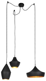 Set 3 lampade a sospensione scandinave nere oro - DEPECHE