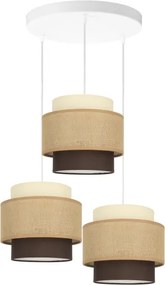 Brilagi - Lampadario sospeso con cavo RESNA 3xE27/60W/230V Ø 45 cm beige/nero