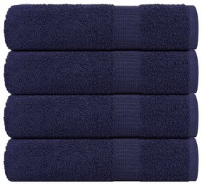 Asciugamani Doccia 4 Pz Blu Marino 70x140cm 360g/m² 100% Cotone /