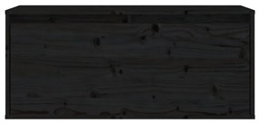 Pensile nero 80x30x35 cm in legno massello di pino