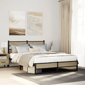 Giroletto Senza Materaso İn Metallo Rovere Sonoma 135x190 Cm /