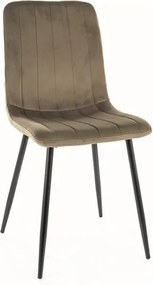 Sedia Alan in velluto oliva77/nero