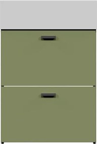 Mobile da bagno a terra 60x50x h82,5 cm verde opaco, 2 cassetti COLAVENE Nobu
