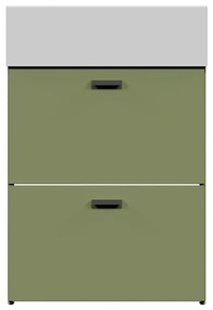 Mobile da bagno sotto lavabo COLAVENE Nobu verde opaco L 59 x H 71 x P 49 cm 2 ante, lavabo non incluso