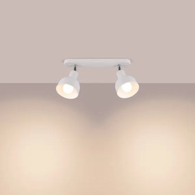 Sollux SL.1314 - Faretto ELBA 2xE27/15W/230V bianco