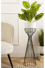 Vaso da fiori in metallo LOFT 56x20 cm nero/bianco