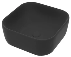 Lavabo da appoggio Kros quadrato in ceramica L 39 x H 14 x P 40 cm nero
