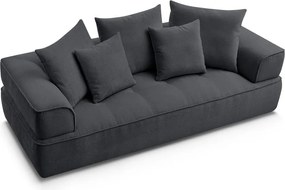 Divano grigio scuro con rivestimento in ciniglia 237 cm Whesley – Bobochic Paris