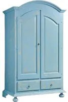 Armadio 2 porte shabby legno azzurro consumato 125x61x200