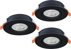 Eglo 902265 - Set da 3 faretti da incasso BARRANCO LED/4,8W/230V nero