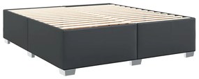 Giroletto a molle con materasso nero 180x200 cm in similpelle