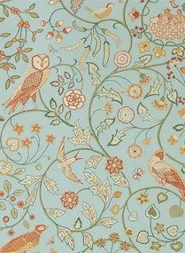 Morris & Co Carta da parati Newill - Peppermint/ Russet