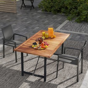 Set 2 Sedie da Giardino Impilabili 56x58x89 cm con Seduta Traspirante in Alluminio e Textilene Grigio Carbone...