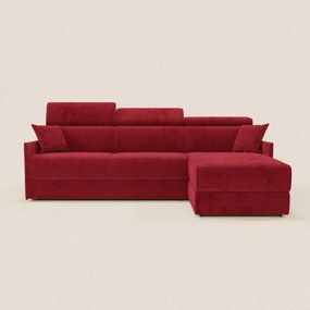 Miryam divano letto angolare compatto - poggiatesta reclinabili e penisola contenitore in tessuto smacchiabile T31