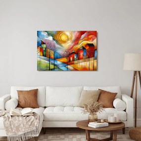 Quadro su tela – Villaggio colorato