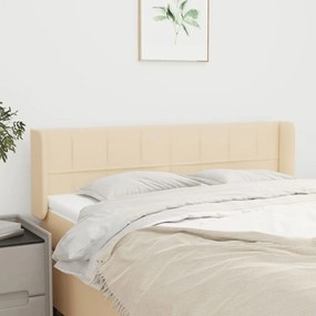 Testiera Ad Orecchio Crema 147x16x78/88 Cm İn Tessuto /