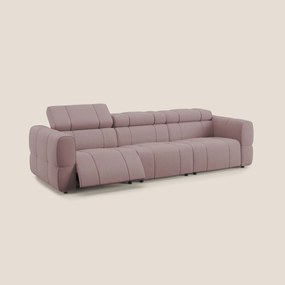 Giotto Divano modulare a 3 sedute con opzione relax elettrico in microfibra effetto velluto impermeabile T09