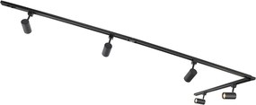 Sistema a binario 1-fase intelligente 5 faretti incl. 5 GU10 nero - Jeana
