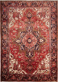 Heriz Tappeto 240 x 340 Rosso (Iran) Annodato A Mano