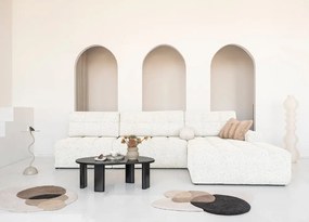 Divano angolare componibile color crema allungabile/con contenitore (con penisola a destra) Lulu – Miuform