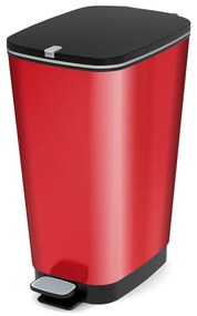 Cestino per la spazzatura rosso in plastica con pedale 45 l Chic Bin – KIS