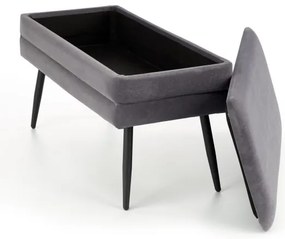 Panca con contenitore VELVA 37x78 cm grigio