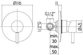 Paffoni Light Lig010 Miscelatore doccia Monocomando Incasso senza deviatore con piastra in metallo 116 mm Cromo