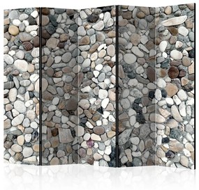 Paravento separè Ciottoli colorati (5 parti) - mozaico estivo di pietre