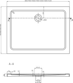 Mexen Flat piatto doccia rettangolare slim 120 x 100 cm, bianco, sifone cromato - 40101012