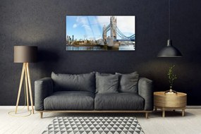 Quadro vetro acrilico Architettura del ponte di Londra 100x50 cm