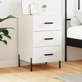 Comodino Bianco 40x40x66 Cm İn Legno Multistrato /