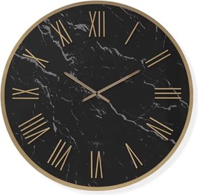 Orologio rotondo D60 cm in kerlite Nero con dettagli Rame BLAISE