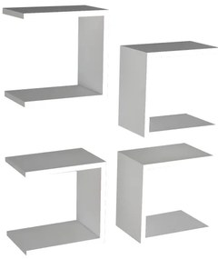 SET 4x Mensola BASE 30x30 cm bianco