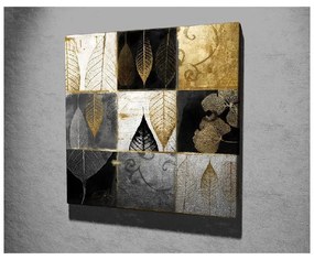 Pittura su tela Foglie d'oro, 45 x 45 cm - Wallity