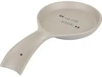 Poggiamestolo tortora 22 cm stoneware scritta Quotes