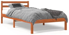 Letto Senza Materasso Marrone Cera 90x190 Cm İn Legno Di Pino /