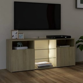 Mobile porta tv con luci led rovere sonoma 120x30x50 cm