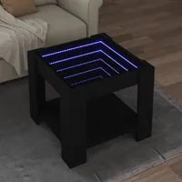 Tavolino Salotto con LED Nero 53x53x45 cm Legno Multistrato 847540