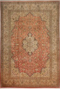 Cashmere Silk Tappeto 310x210 Rosso (Indian) Annodato A Mano