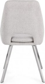 Set 2 Sedie 45x49,5x85 cm Kashar in Tessuto Grigio Chiaro...