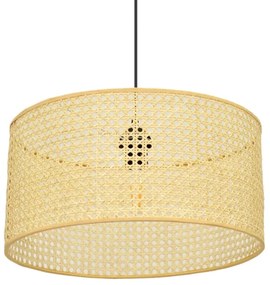 Lampadario a sospensione con filo ALBA 1xE27/15W/230V diametro 40 cm rattan/nero