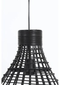 Lampada da soffitto nera con paralume in rattan ø 34 cm Puerto - Light &amp; Living