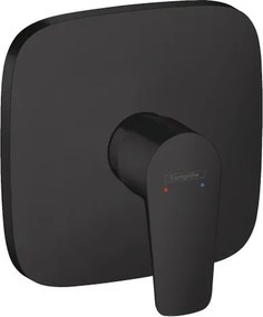 Rubinetto per doccia getto laminare cristallino a 2 manopole Talis E nero opaco HANSGROHE